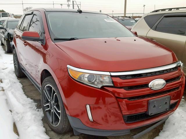 2FMDK3J92DBB42604 - 2013 FORD EDGE SEL RED photo 1