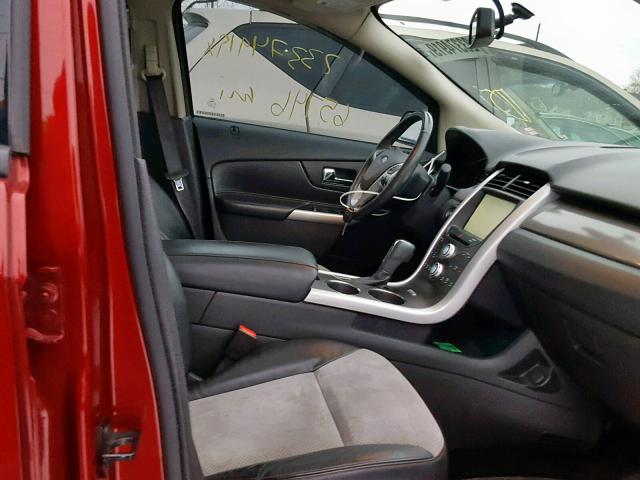 2FMDK3J92DBB42604 - 2013 FORD EDGE SEL RED photo 5