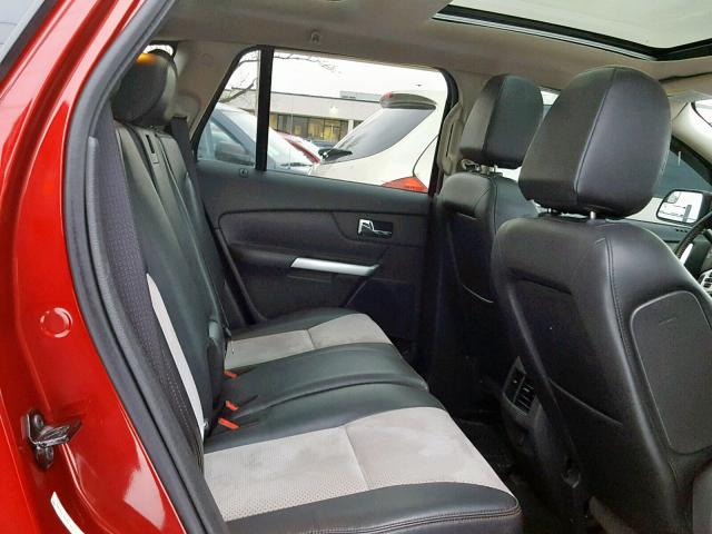 2FMDK3J92DBB42604 - 2013 FORD EDGE SEL RED photo 6