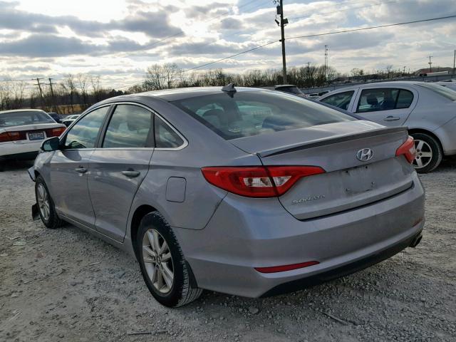 5NPE24AF5FH156718 - 2015 HYUNDAI SONATA SE GRAY photo 3