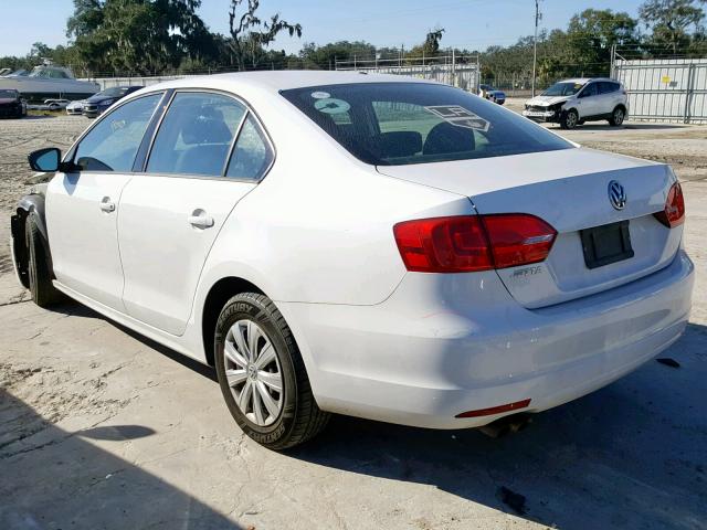 3VW1K7AJ2CM413289 - 2012 VOLKSWAGEN JETTA BASE WHITE photo 3