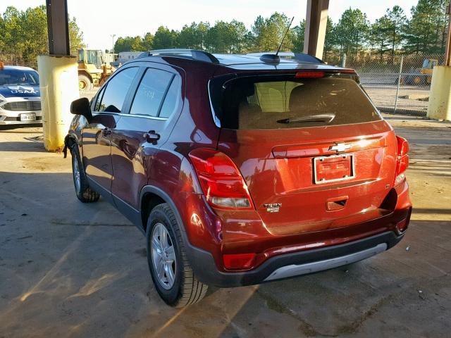 3GNCJLSB2HL182574 - 2017 CHEVROLET TRAX 1LT MAROON photo 3