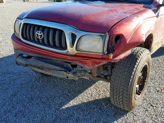 5TEGN92N61Z753868 - 2001 TOYOTA TACOMA DOU BURGUNDY photo 9