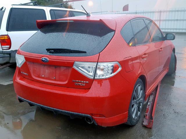 JF1GH76679G825197 - 2009 SUBARU IMPREZA WR RED photo 4