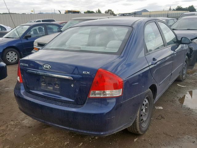 KNAFE122885581503 - 2008 KIA SPECTRA EX BLUE photo 4