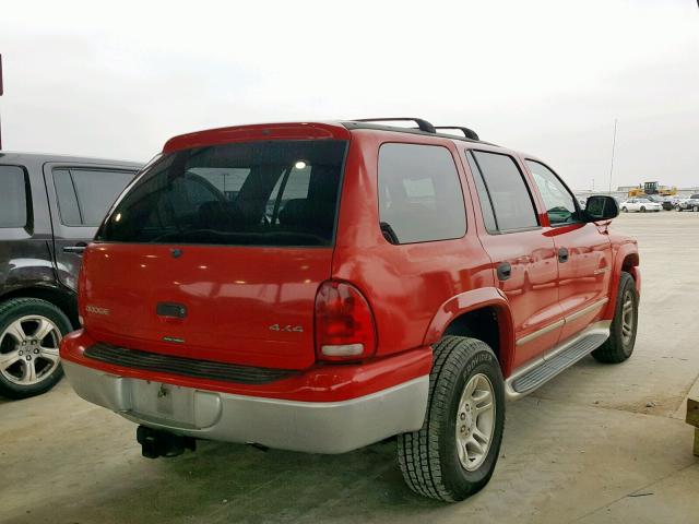 1B4HS28N21F634625 - 2001 DODGE DURANGO RED photo 4