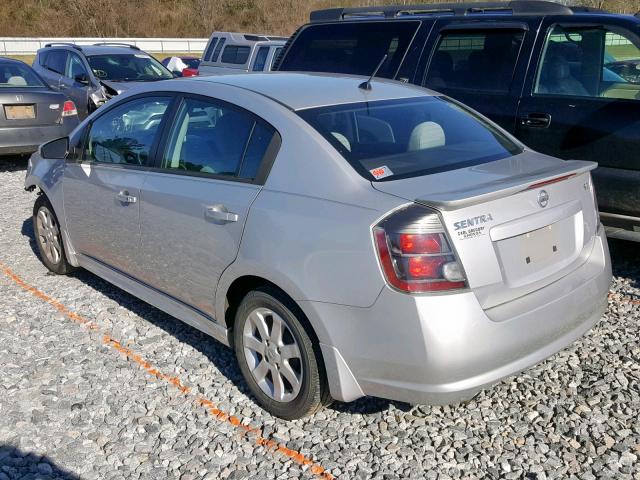 3N1AB6AP8BL691509 - 2011 NISSAN SENTRA 2.0 SILVER photo 3