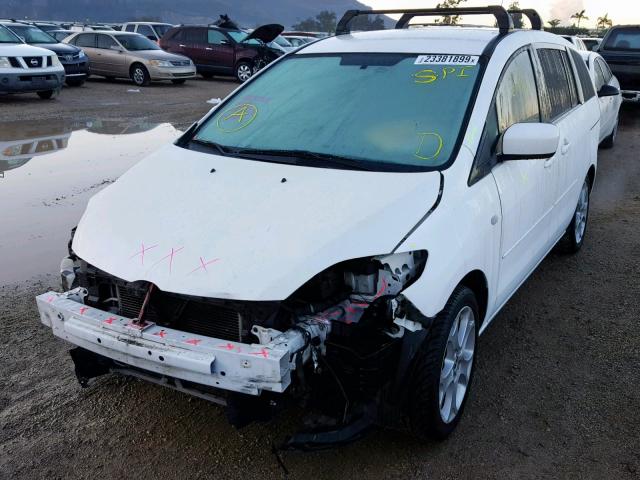 JM1CR29L290338184 - 2009 MAZDA 5 WHITE photo 2