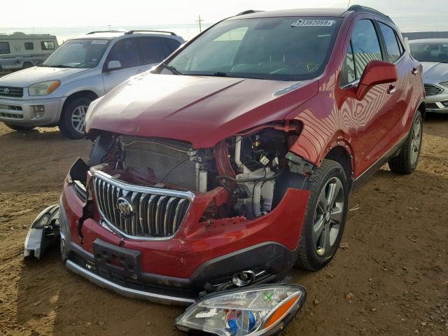 KL4CJGSB9DB154745 - 2013 BUICK ENCORE BURGUNDY photo 2