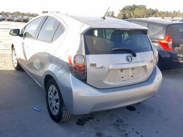 JTDKDTB34D1535872 - 2013 TOYOTA PRIUS C SILVER photo 3