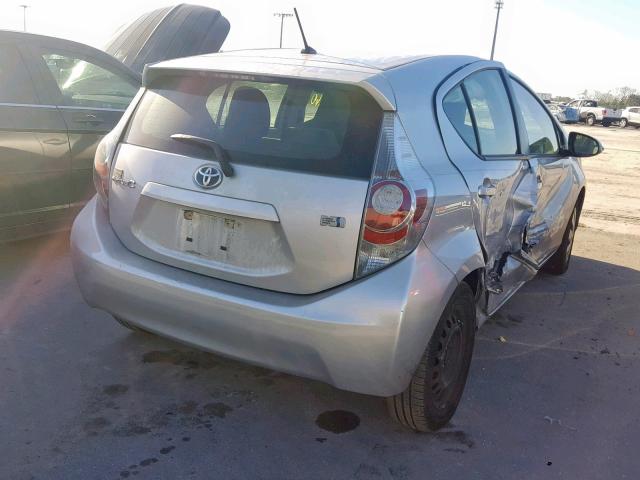 JTDKDTB34D1535872 - 2013 TOYOTA PRIUS C SILVER photo 4