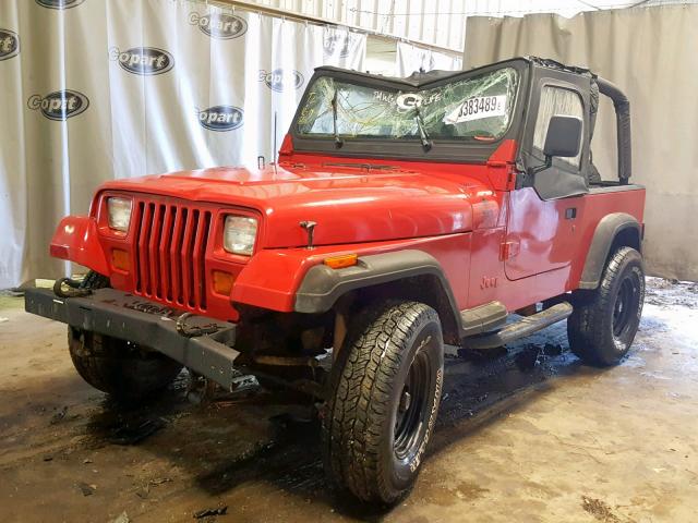 1J4FY19P8SP217163 - 1995 JEEP WRANGLER / RED photo 2