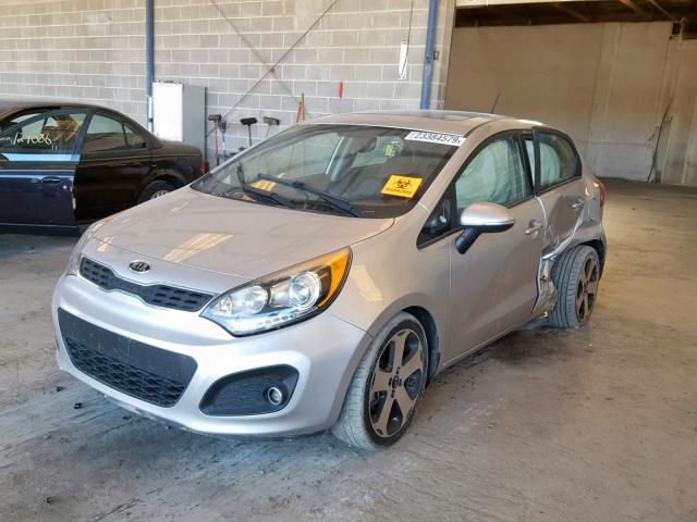 KNADN5A38C6060597 - 2012 KIA RIO EX SILVER photo 2