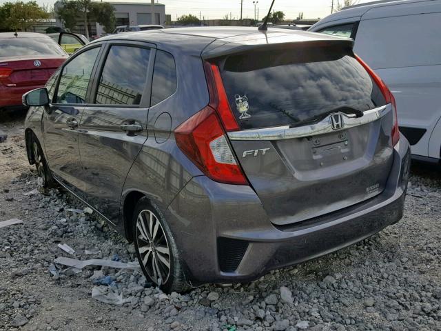 3HGGK5H82FM758722 - 2015 HONDA FIT EX GRAY photo 3