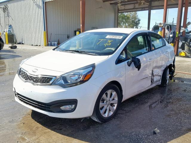 KNADN4A36D6222691 - 2013 KIA RIO EX WHITE photo 2