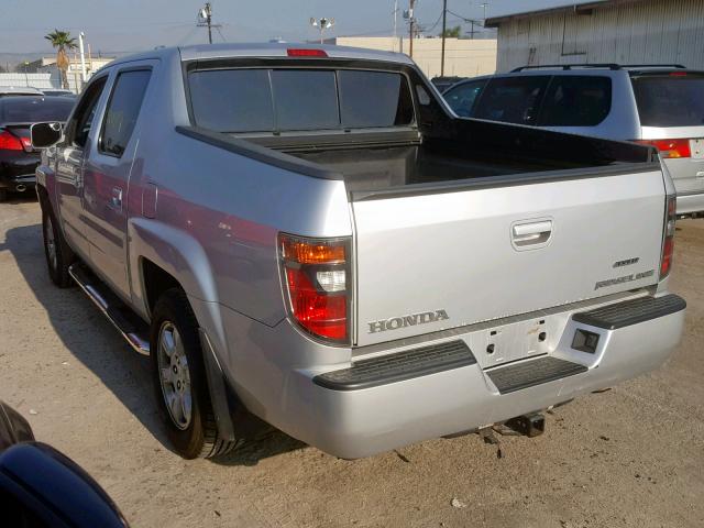 2HJYK16557H532528 - 2007 HONDA RIDGELINE SILVER photo 3