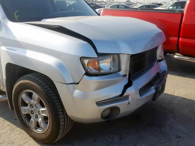 2HJYK16557H532528 - 2007 HONDA RIDGELINE SILVER photo 9