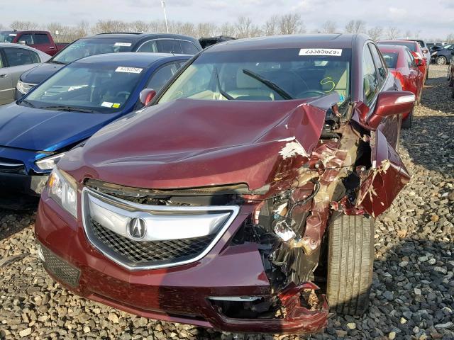 5J8TB4H55DL017316 - 2013 ACURA RDX TECHNO MAROON photo 2