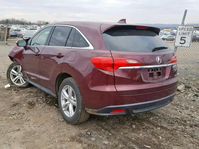 5J8TB4H55DL017316 - 2013 ACURA RDX TECHNO MAROON photo 3