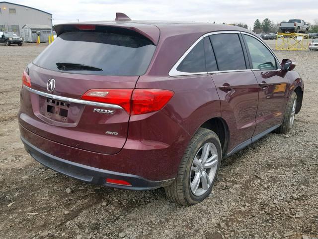 5J8TB4H55DL017316 - 2013 ACURA RDX TECHNO MAROON photo 4