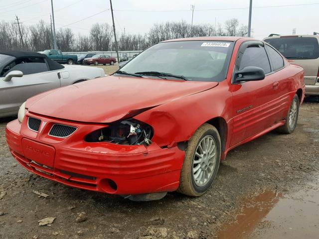 1G2NF12T1YM821554 - 2000 PONTIAC GRAND AM S RED photo 2