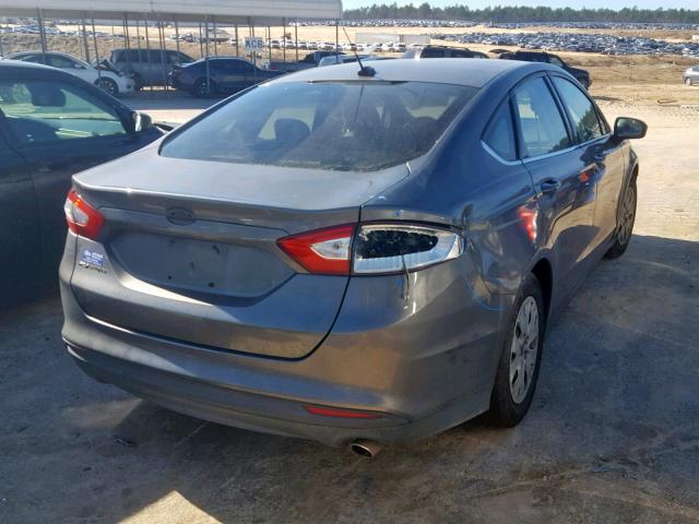 3FA6P0G75ER372469 - 2014 FORD FUSION S GRAY photo 4