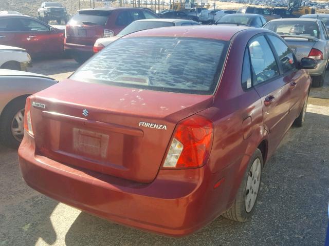 KL5JD56Z96K253395 - 2006 SUZUKI FORENZA BURGUNDY photo 4