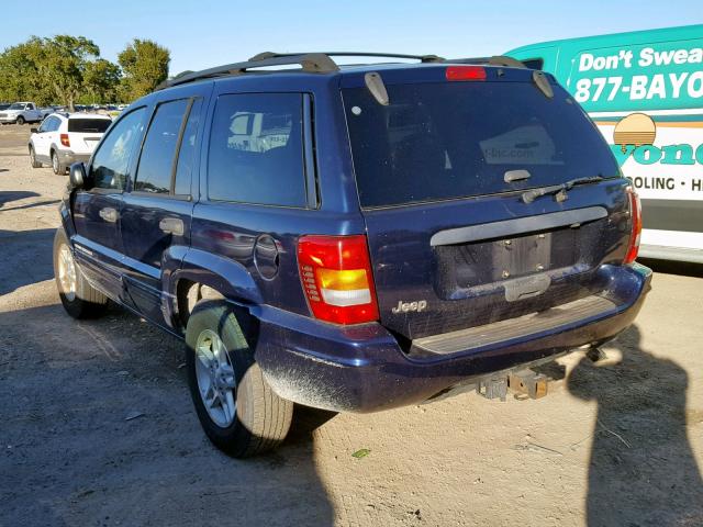 1J4GX48S04C293727 - 2004 JEEP GRAND CHER BLUE photo 3