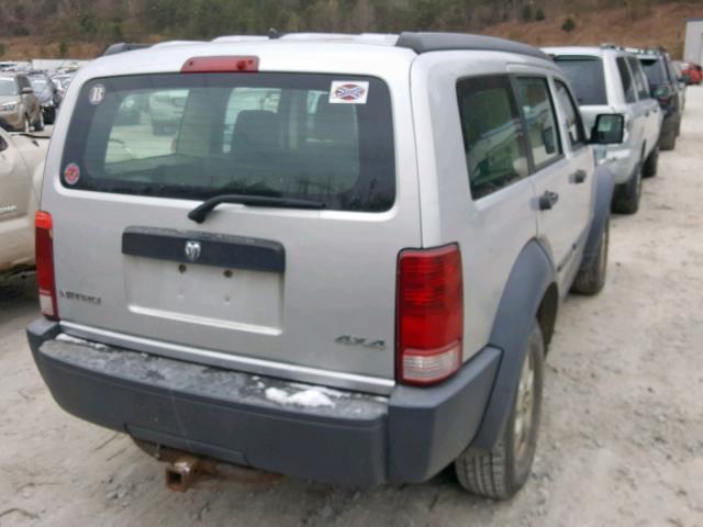 1D8GU28K48W114971 - 2008 DODGE NITRO SXT SILVER photo 4