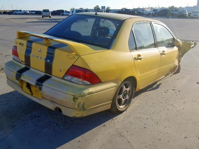 JA3AJ86E72U038368 - 2002 MITSUBISHI LANCER OZ YELLOW photo 4