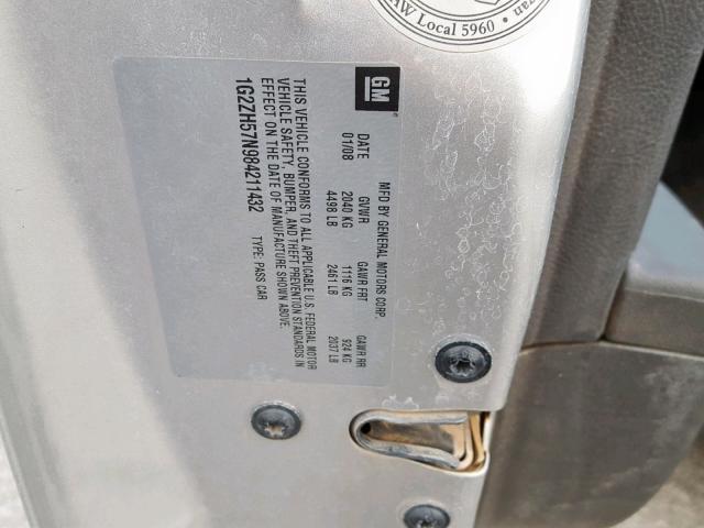 1G2ZH57N984211432 - 2008 PONTIAC G6 GT SILVER photo 10