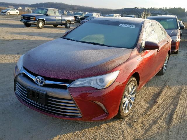 4T1BD1FK7FU172941 - 2015 TOYOTA CAMRY HYBR RED photo 2