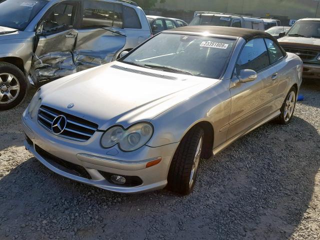 WDBTK75G65T035233 - 2005 MERCEDES-BENZ CLK 500 SILVER photo 2