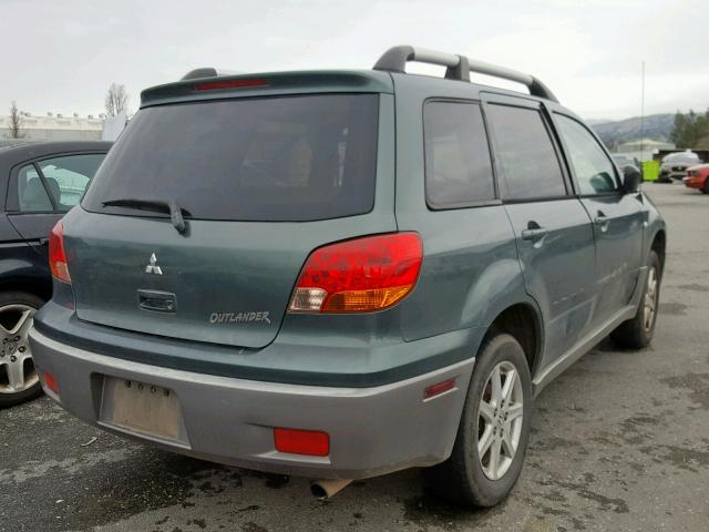 JA4LX31G43U096812 - 2003 MITSUBISHI OUTLANDER GREEN photo 4