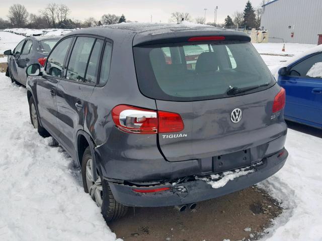 WVGAV3AX3EW599141 - 2014 VOLKSWAGEN TIGUAN S GRAY photo 3