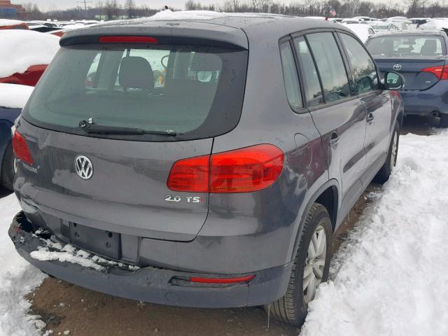 WVGAV3AX3EW599141 - 2014 VOLKSWAGEN TIGUAN S GRAY photo 4