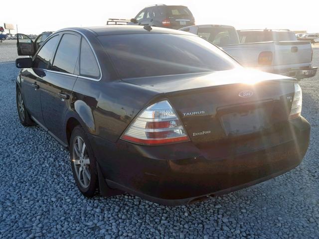 1FAHP24W58G161994 - 2008 FORD TAURUS SEL BLACK photo 3