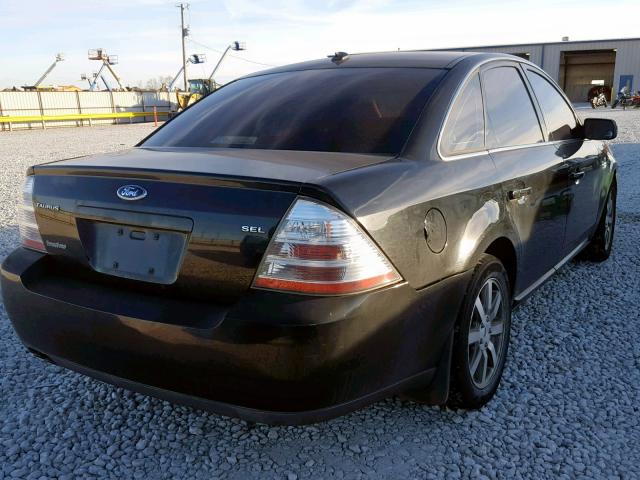 1FAHP24W58G161994 - 2008 FORD TAURUS SEL BLACK photo 4