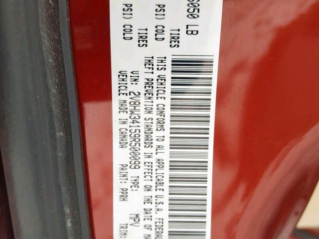 2V8HW34159R500099 - 2009 VOLKSWAGEN ROUTAN SE RED photo 10