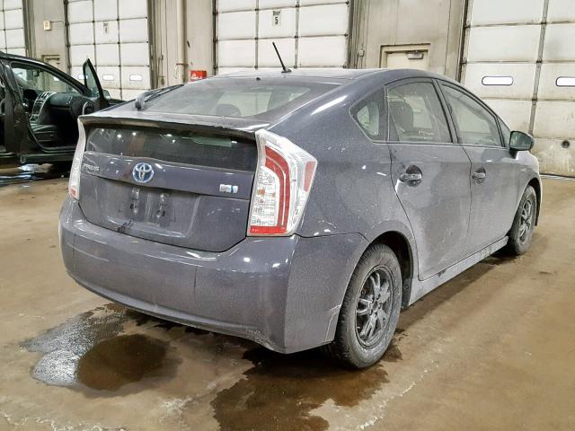JTDKN3DU0C5489354 - 2012 TOYOTA PRIUS Графитовый фото 4