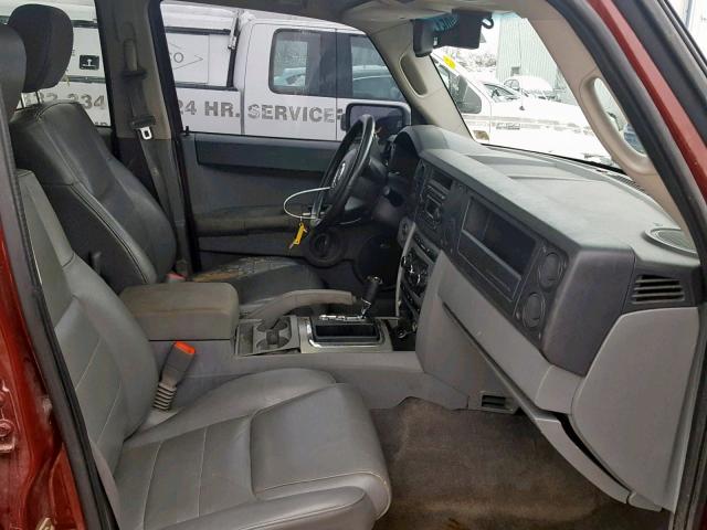 1J8HG48K17C510225 - 2007 JEEP COMMANDER Tünd qırmızı foto 5