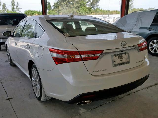 4T1BK1EB8EU101284 - 2014 TOYOTA AVALON BAS WHITE photo 3