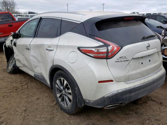 5N1AZ2MH8FN217745 - 2015 NISSAN MURANO S WHITE photo 3