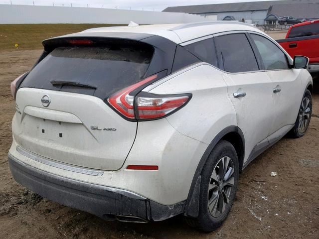 5N1AZ2MH8FN217745 - 2015 NISSAN MURANO S WHITE photo 4