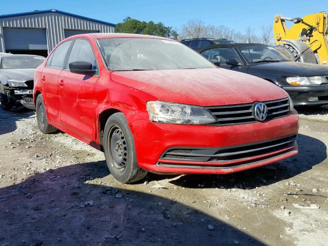 3VW2K7AJ4FM311775 - 2015 VOLKSWAGEN JETTA BASE RED photo 1