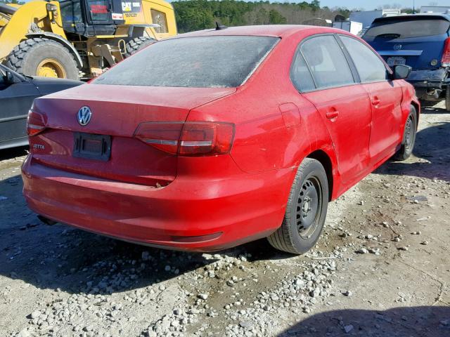 3VW2K7AJ4FM311775 - 2015 VOLKSWAGEN JETTA BASE RED photo 4