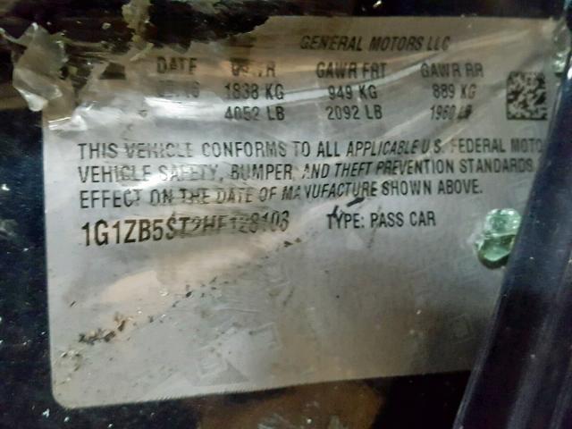 1G1ZB5ST2HF128103 - 2017 CHEVROLET MALIBU LS BLUE photo 10