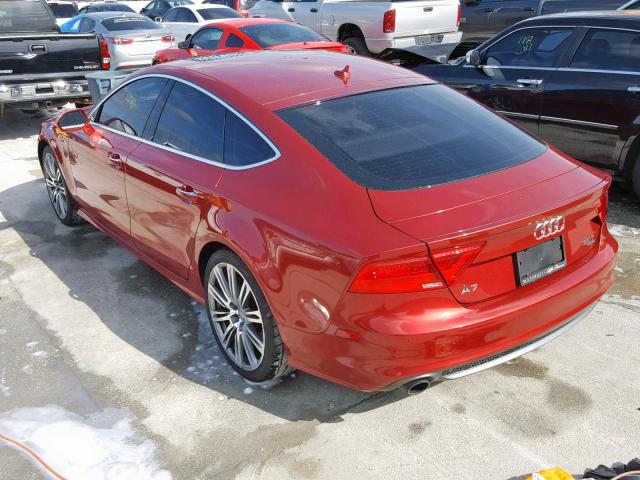 WAUSGAFC1CN001092 - 2012 AUDI A7 PRESTIG RED photo 3