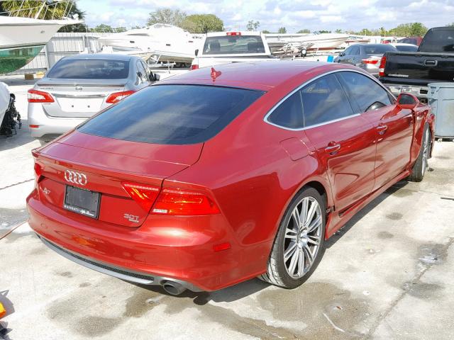 WAUSGAFC1CN001092 - 2012 AUDI A7 PRESTIG RED photo 4