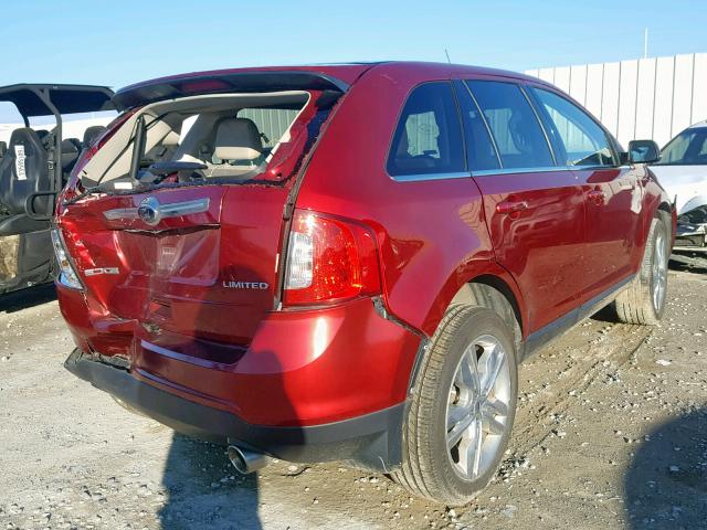 2FMDK3KC1EBA50055 - 2014 FORD EDGE LIMIT RED photo 4